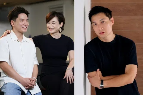 演员许家乐（左图左）和杨雁雁向导演陈哲艺（右图）隔空发问。（左图关俊威摄；右图龙国雄摄）