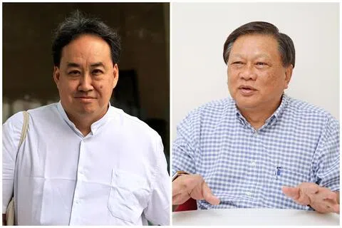 主控官指出，梁实轩（右）没有每天与林鼎（左）保持联系，林鼎原定报到当天也没联系对方，直到调查官联系梁实轩，他才采取行动。（档案照片）