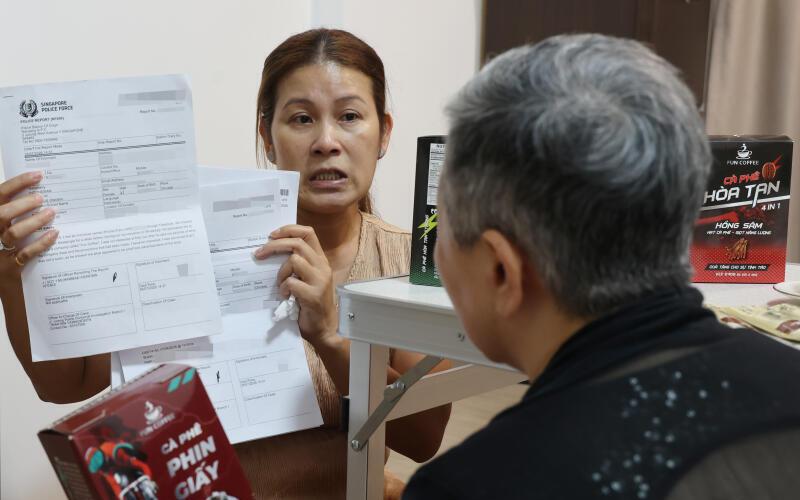 萧珍敏投资超过40万元，而安吉拉（右）已投资超过3万元。（蔡振鸿 摄影）
