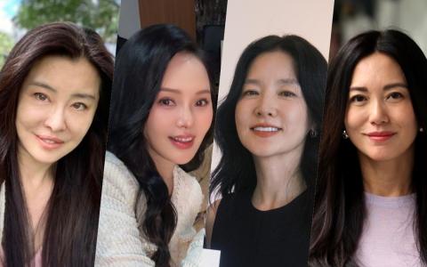 王祖贤（左起）、伊能静、李英爱和郭妃丽都是娱乐圈中岁月不败的美女。（取自互联网、艺人微博和IG、档案照）