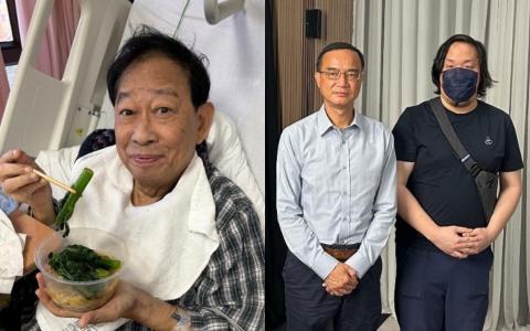 黎彼得（左图）的儿子黎树德（右图右起）与好友锺志光星期四（8月6日）举办记者会，针对网上流传的消息逐一做出回应。（互联网）